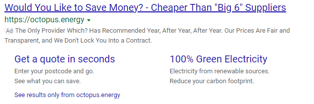 Rédiger un texte publicitaire : exemple de pub d'Octopus Energy