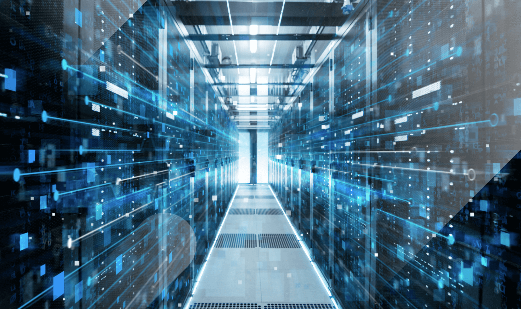 Room with data running through for digital data cover image