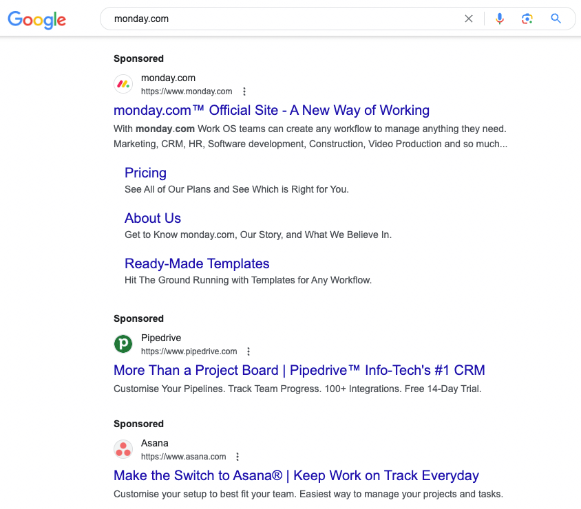 writing-ad-copy-monday.com - asana - make the switch - know what your audience is searching for