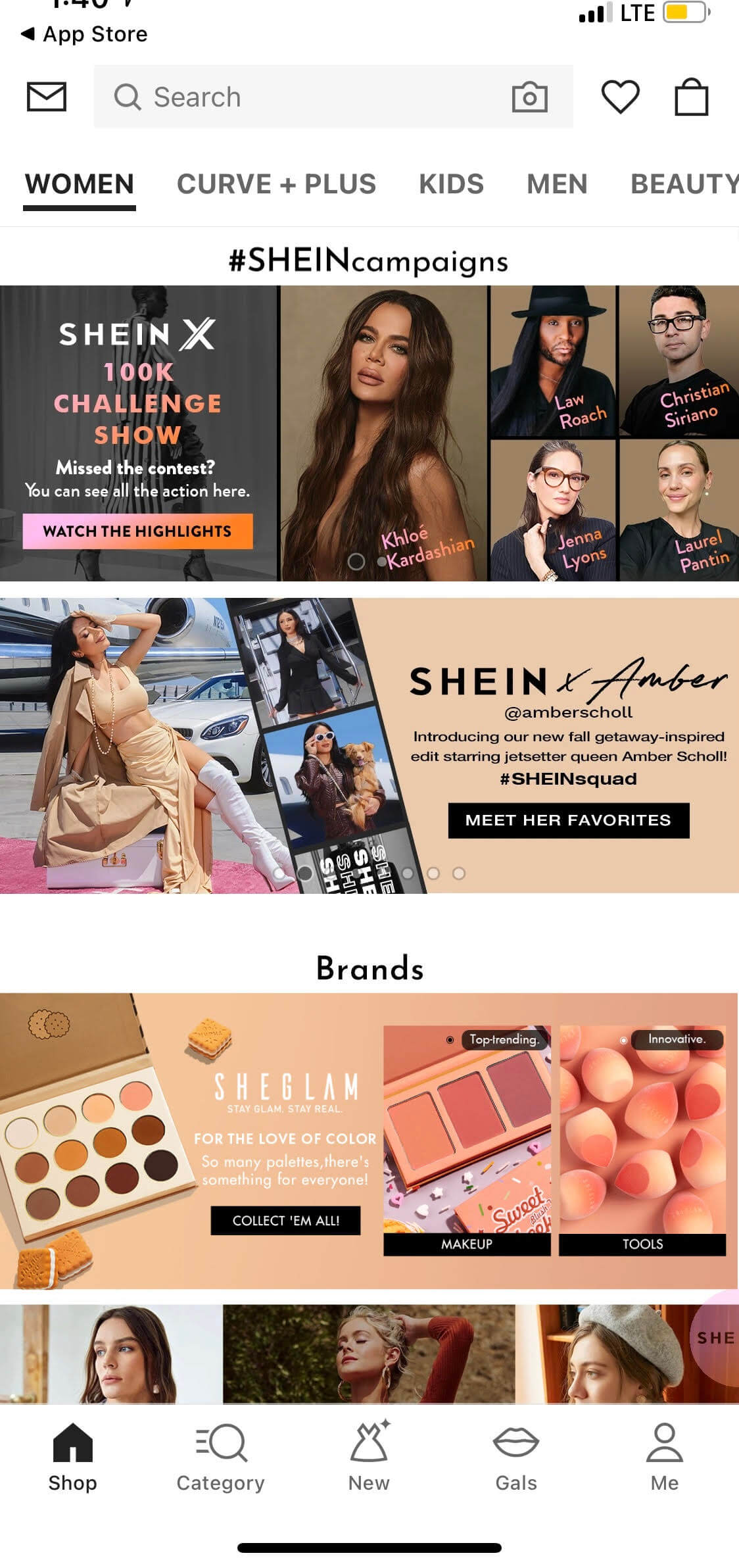 Shein's mobile app: filled with contests and hashtags