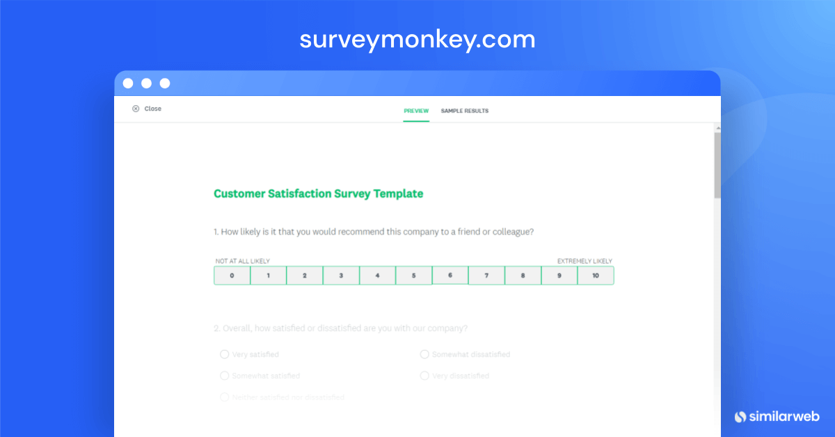 image showing a survey from survey monkey