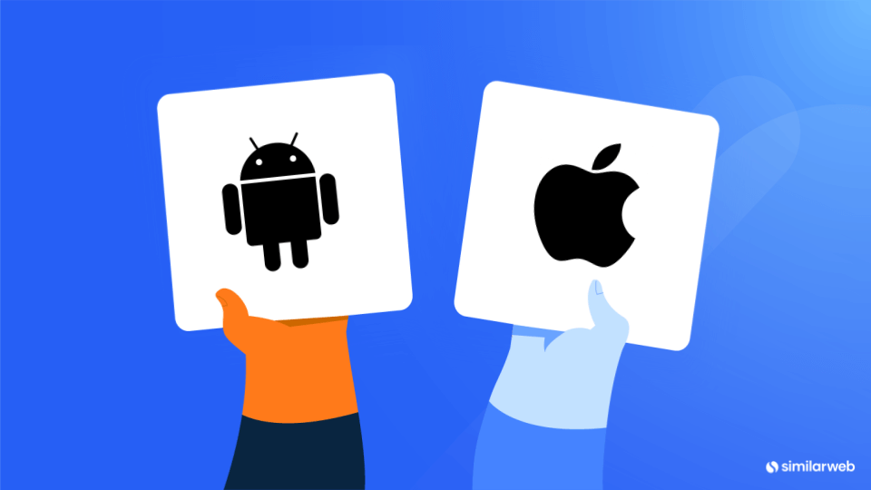 Illustration of keyword comparison: brands, Apple vs. Android