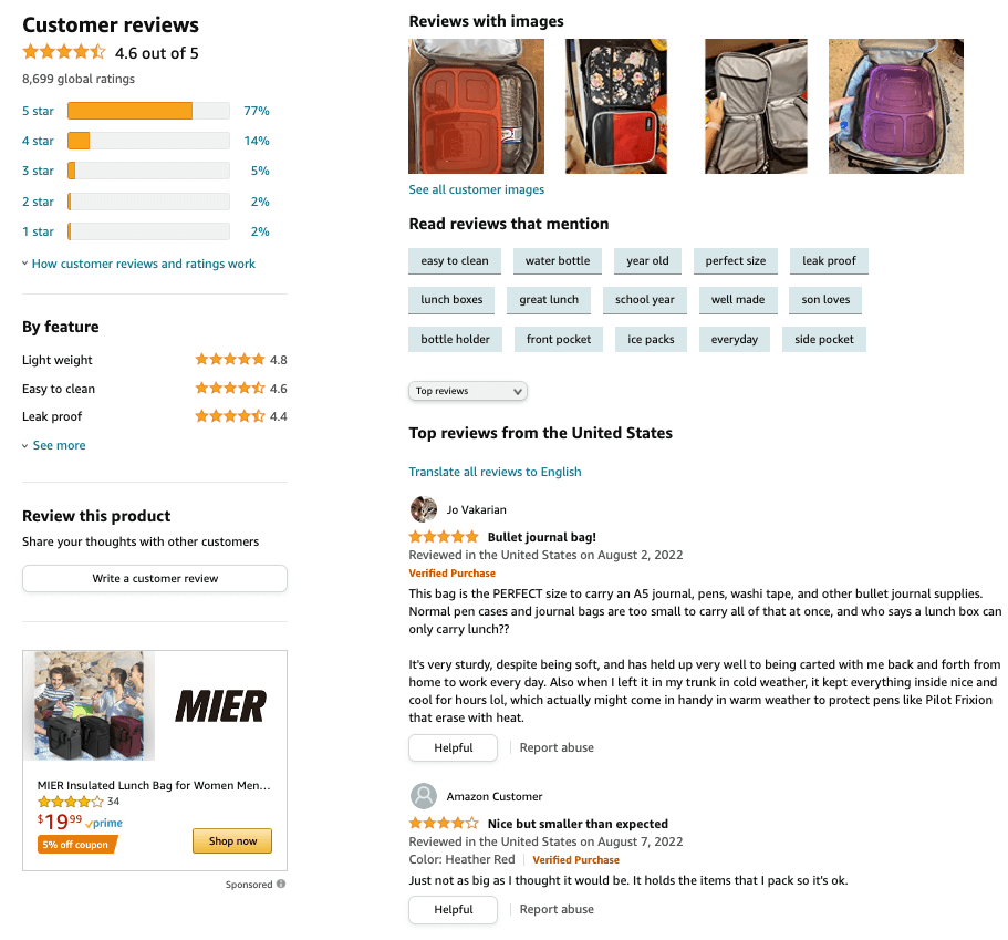Amazon product reviews