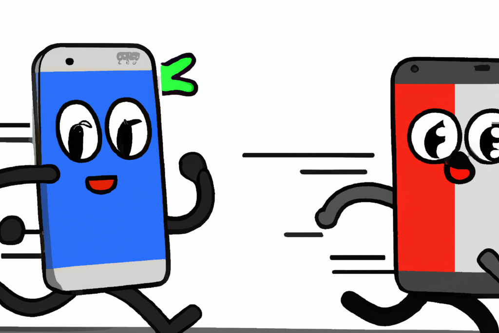 Two phones in a race