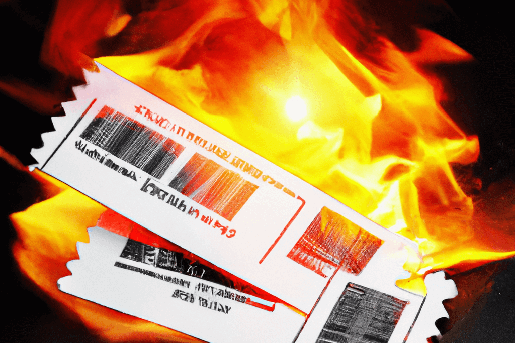 concert tickets on fire