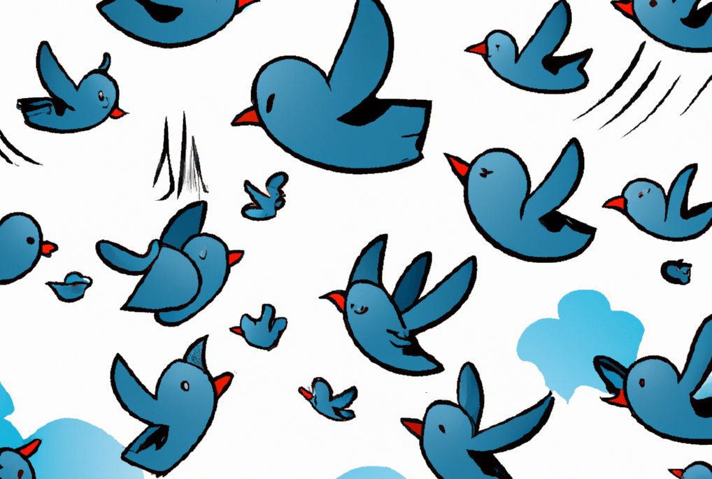 DALL-E Twitter birds falling from the sky