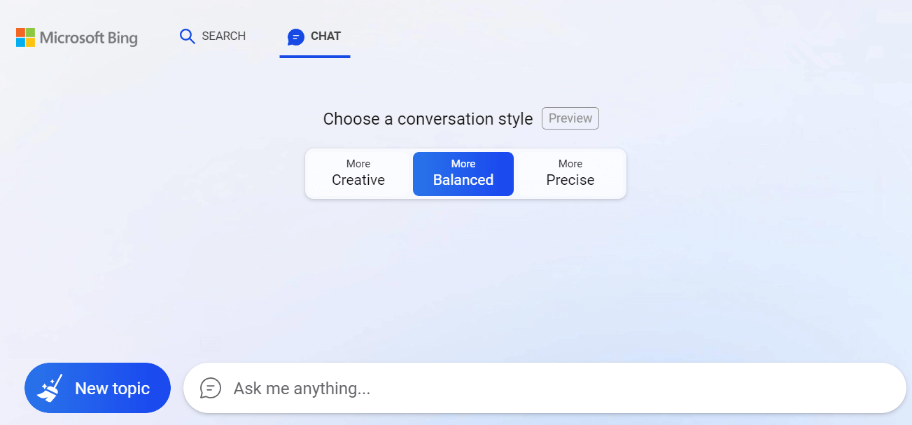 bing chat screenshot