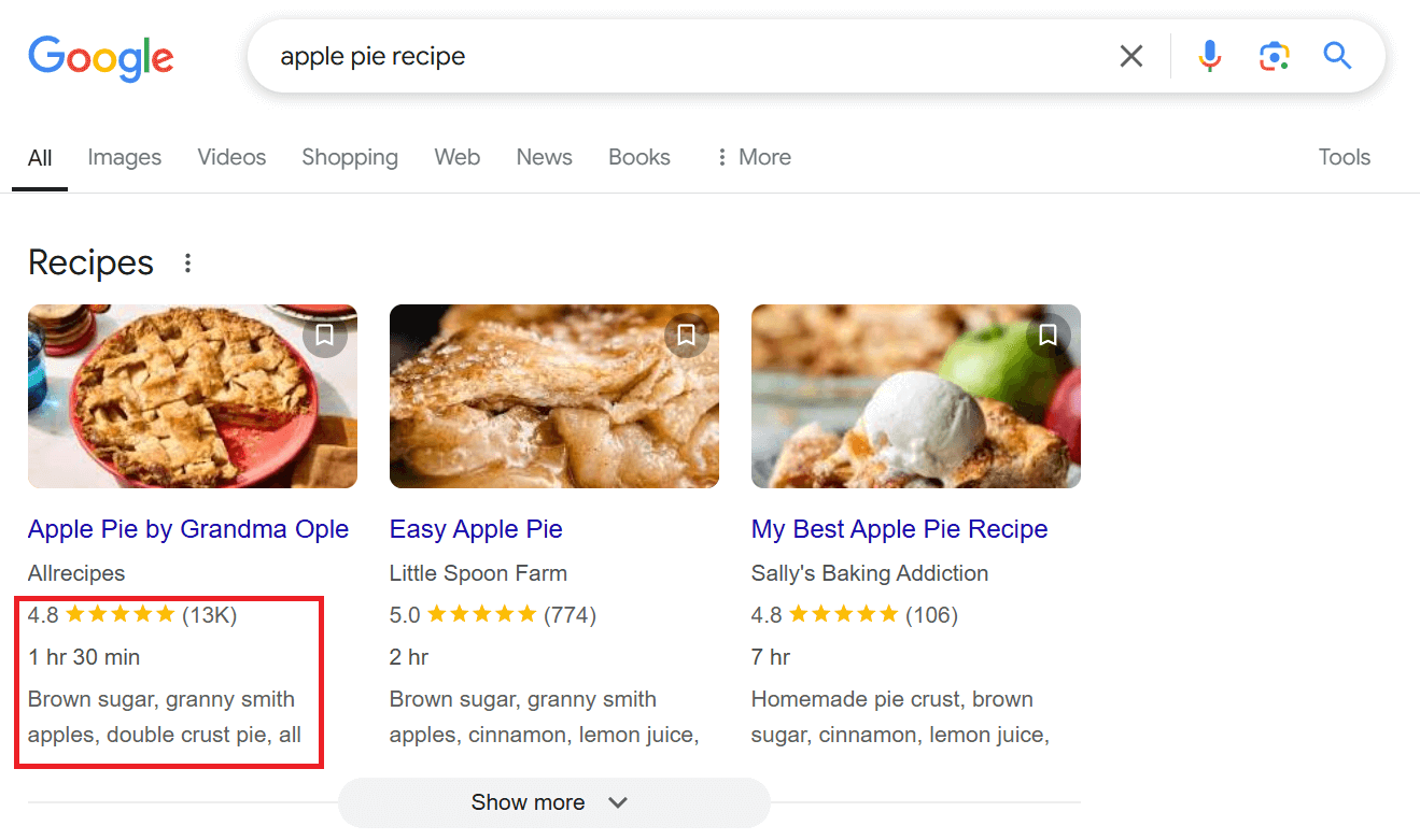 Rich snippets