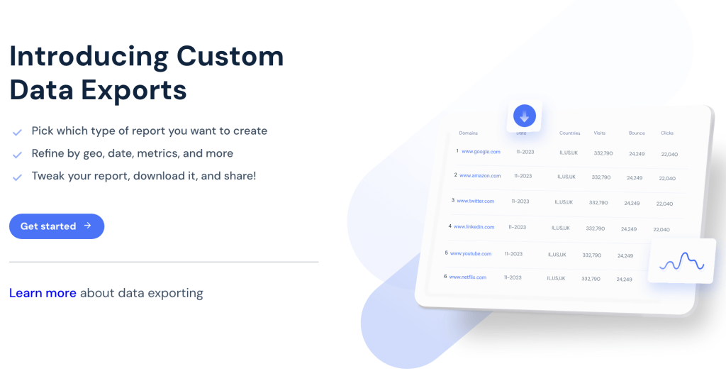 Similarweb's data extractor tool