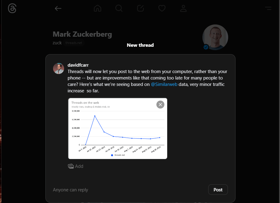 Threads on the web screenshot