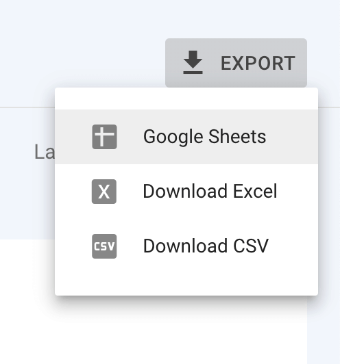 Export lists from google search console
