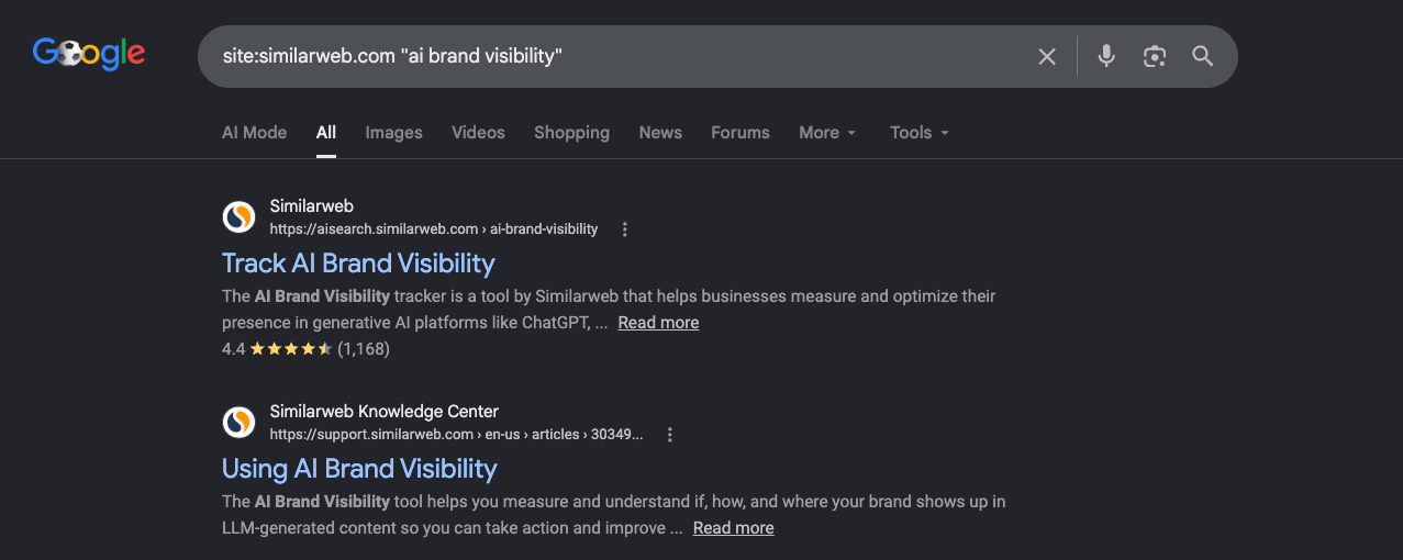 SERP example