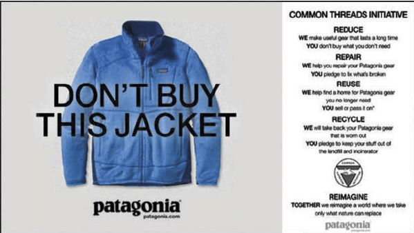 Print-advertisement of "Don't Buy This Jacket" campagin