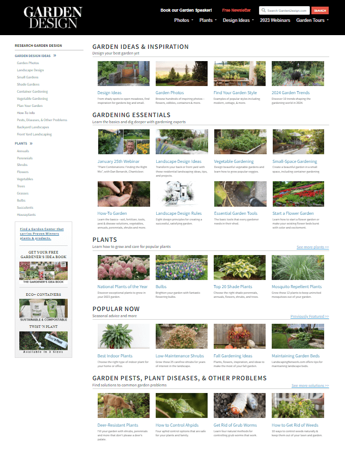 Garden Design home page