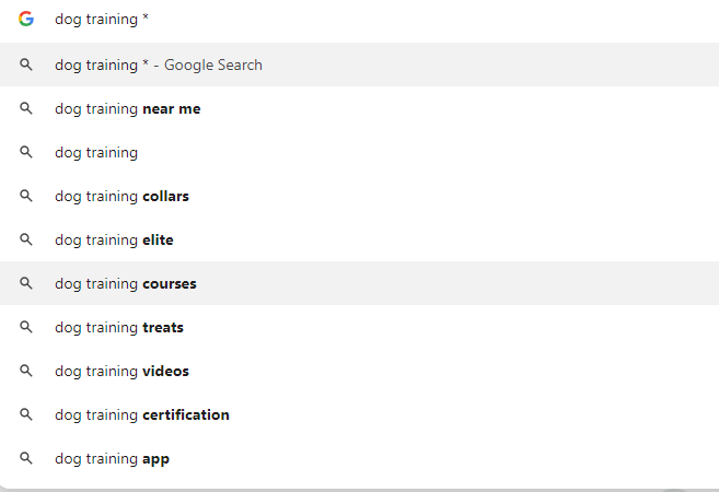 Google autosuggest