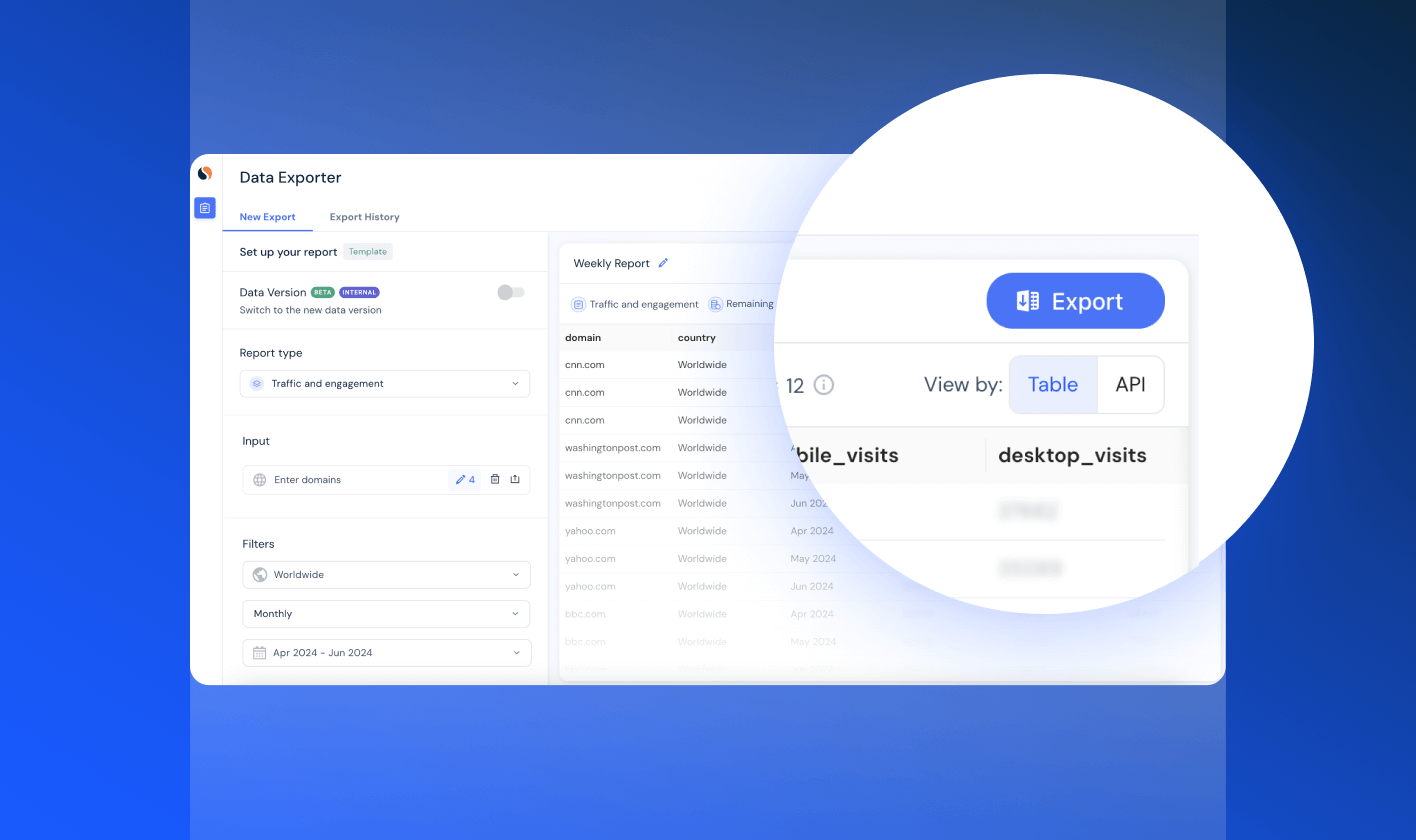 An image of Similarweb's Data Exporter