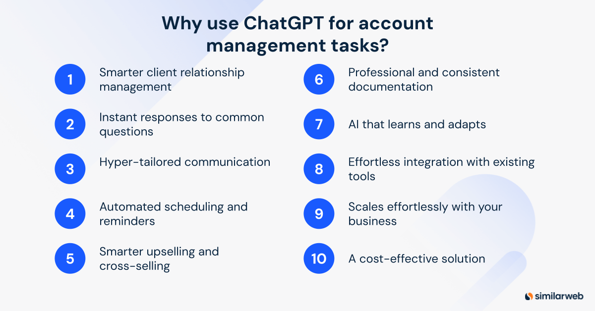 Why use ChatGPT for account management tasks?