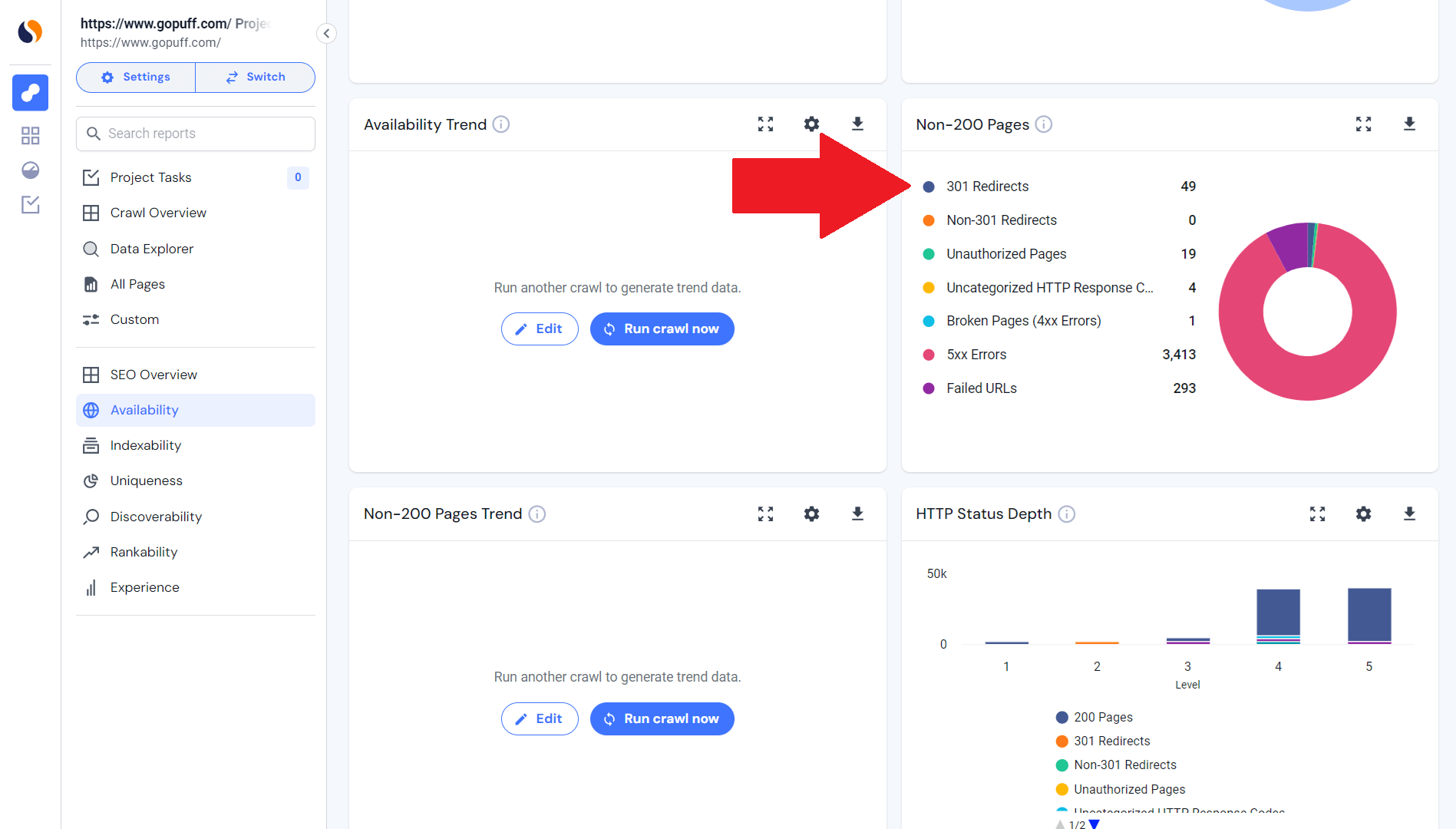 Audit 301 redirects