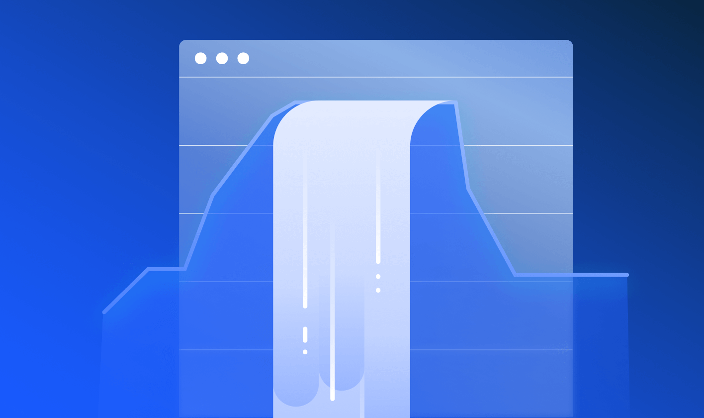 Illustration of a chart that resembles a waterfall