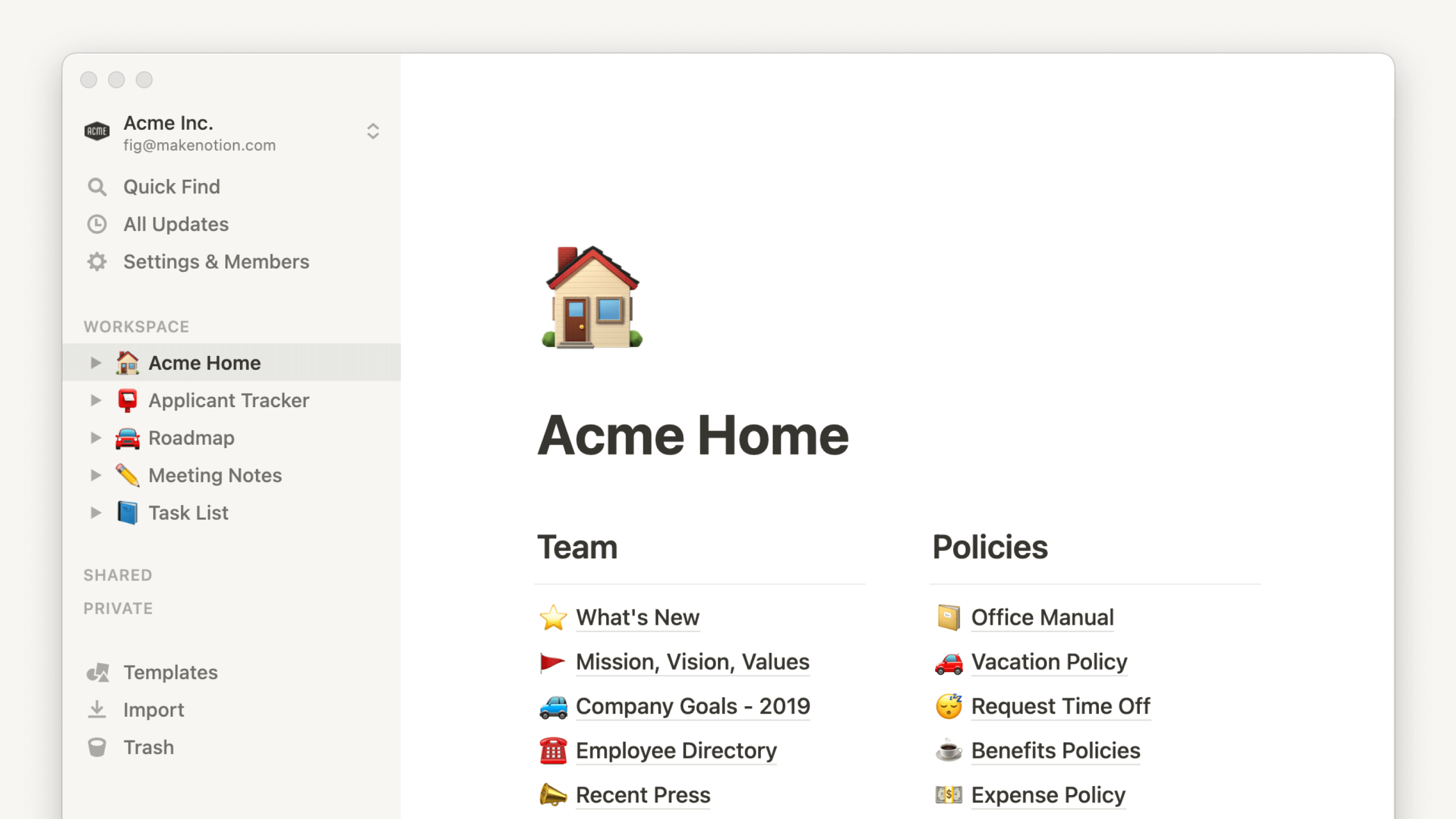 Notion for desktop hero