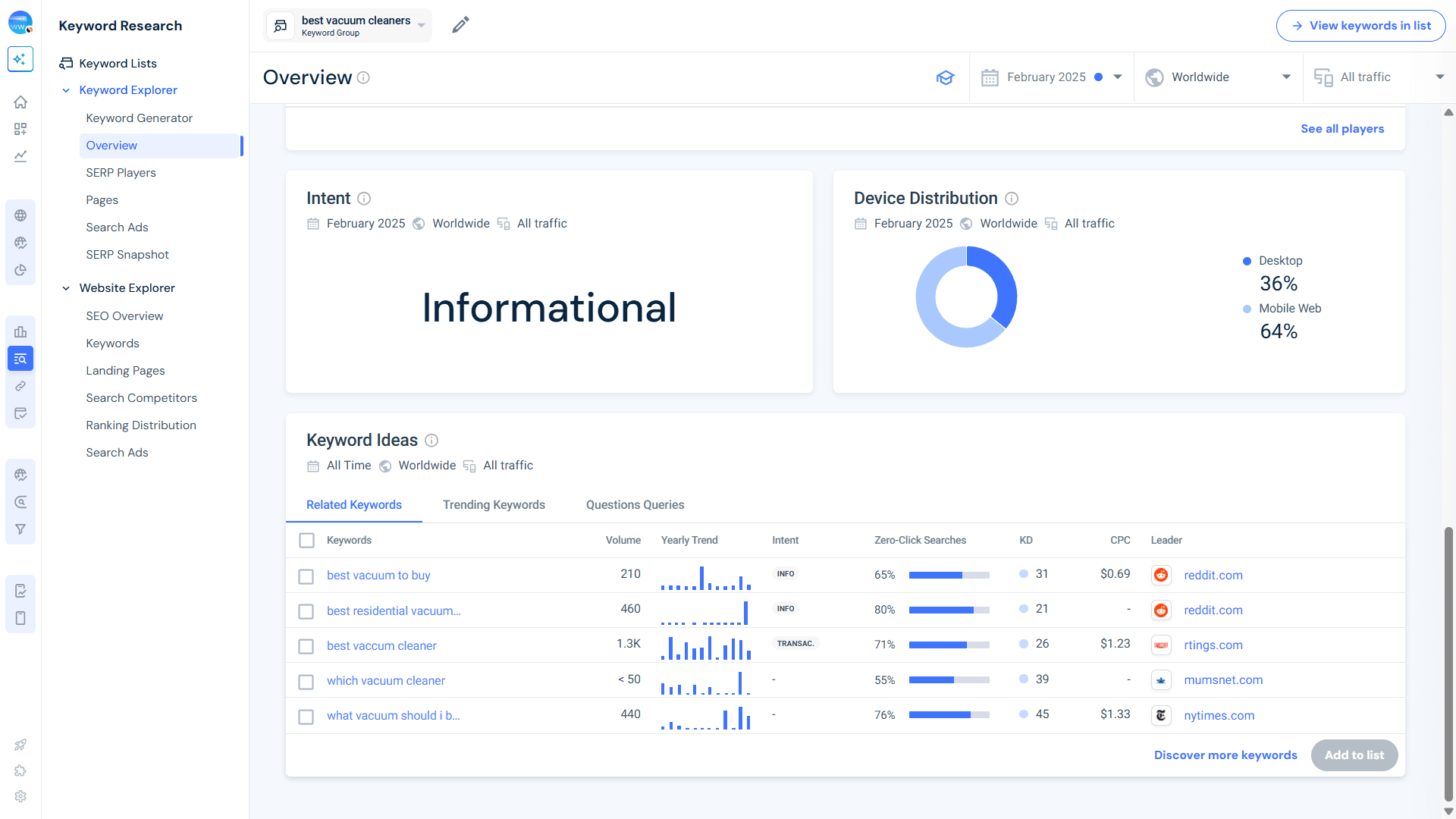 Match the search intent
