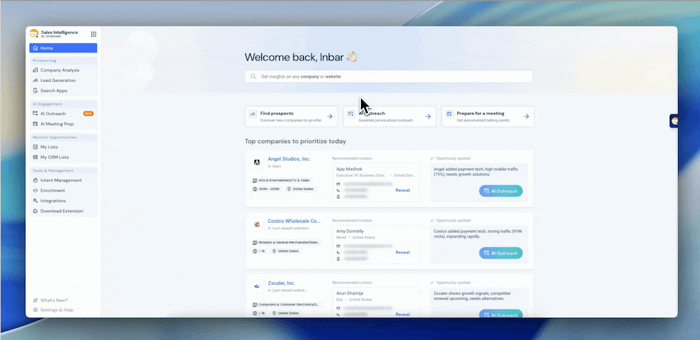 home page