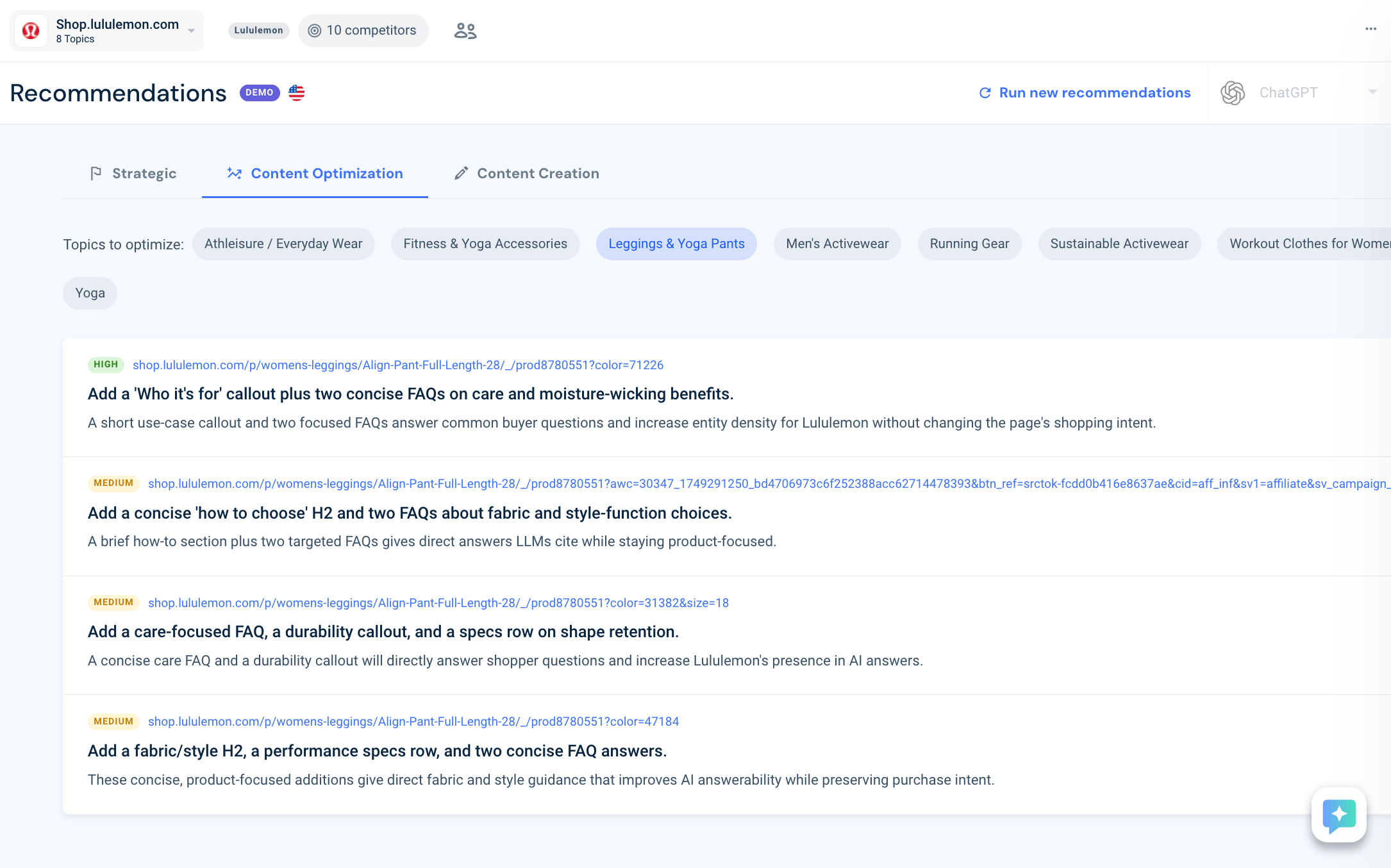 Content Optimization