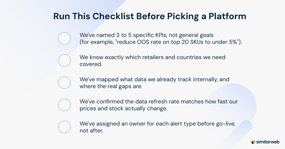 Checklist before picking a platform