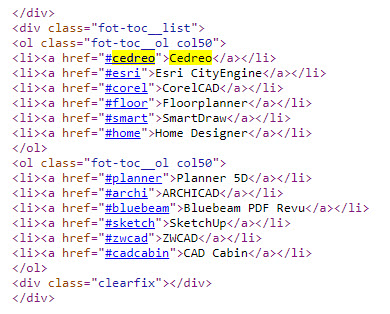 Bulleted list code