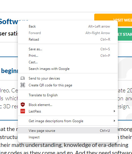 View page source