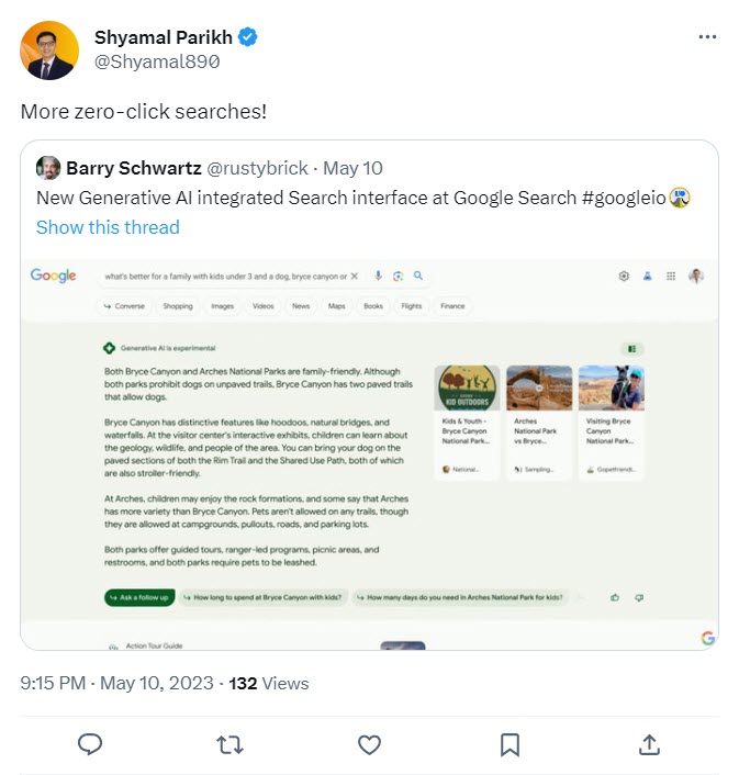 Zero clicks tweet