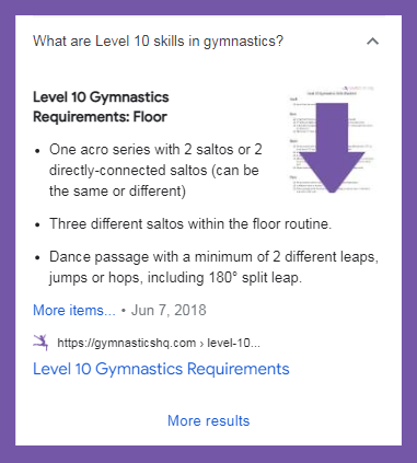 An expanded Things to Know feature showing a bullet list