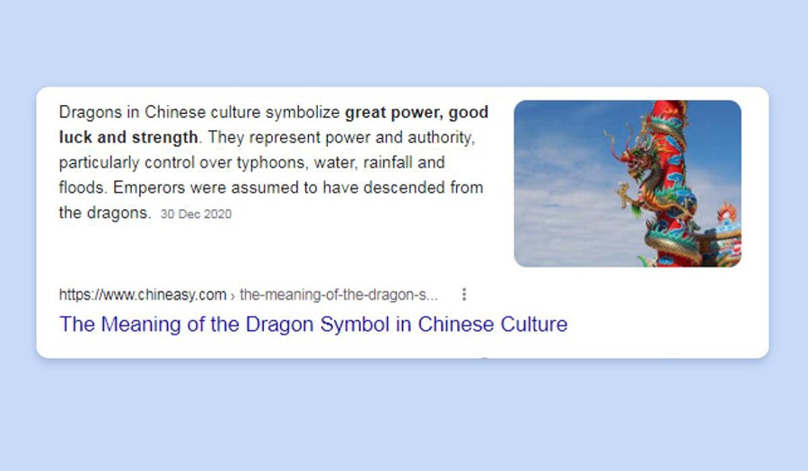 First query Featured Snippet