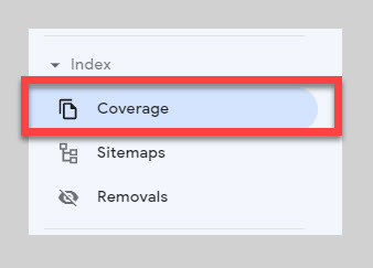 Search Console coverage report
