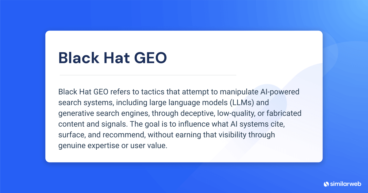 Black Hat GEO Definition