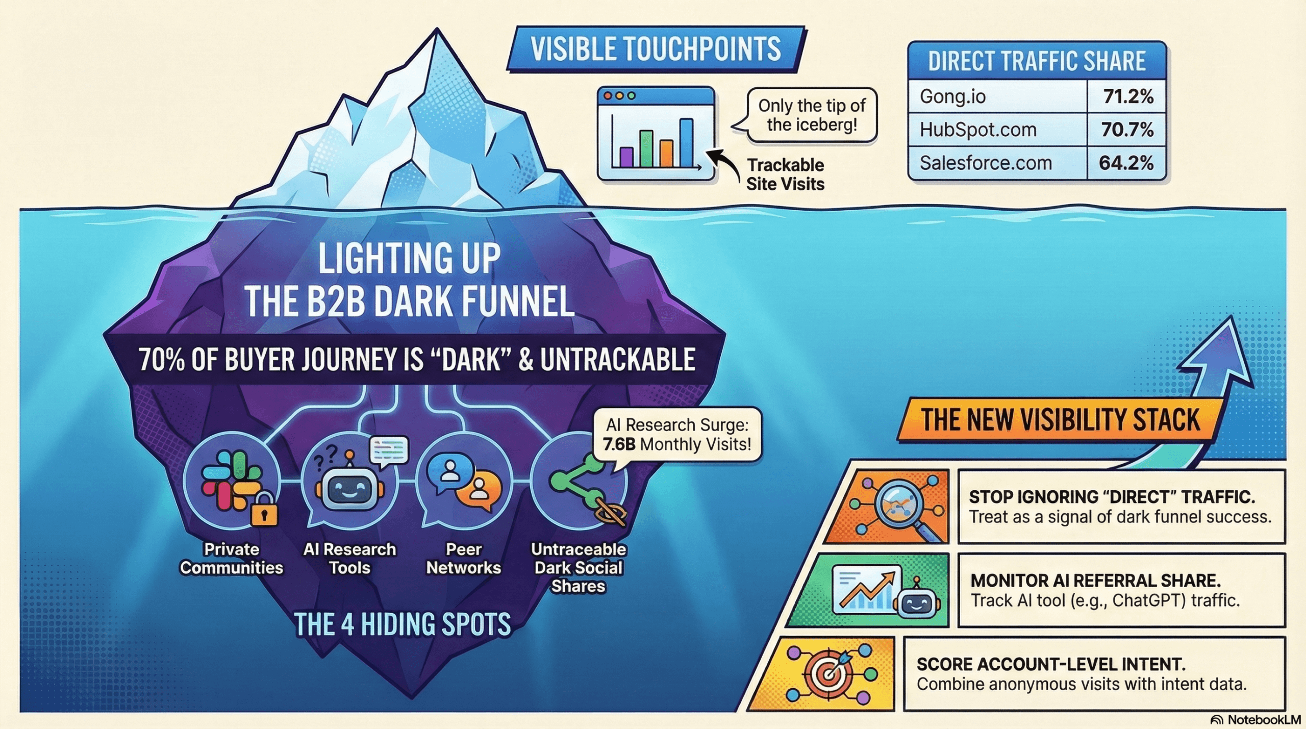 Infographic on lighting up the funnel in b2b
