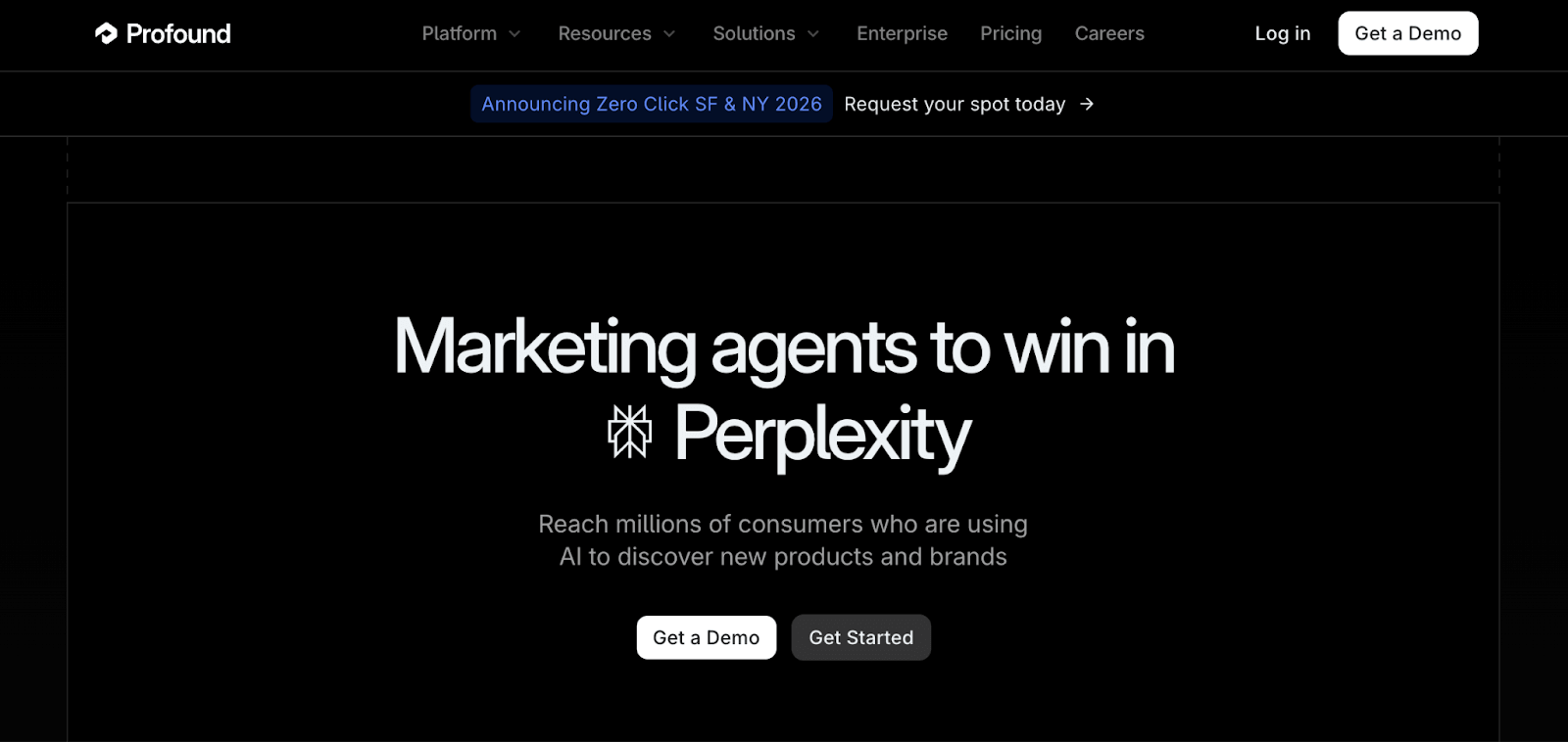 Profound homepage