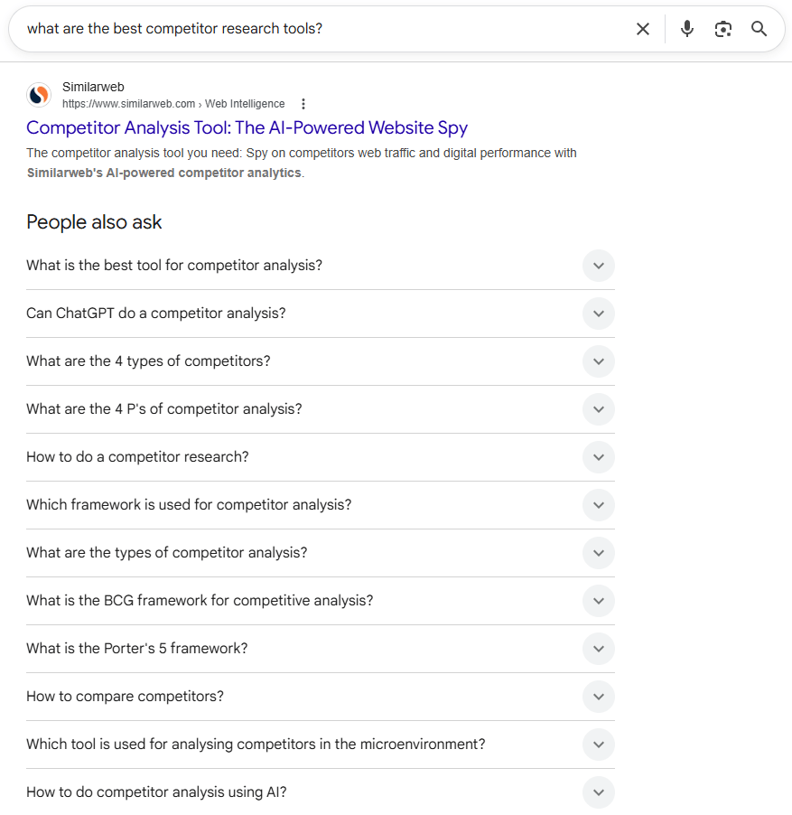 An example of PAA results that can be translated into anchor prompts