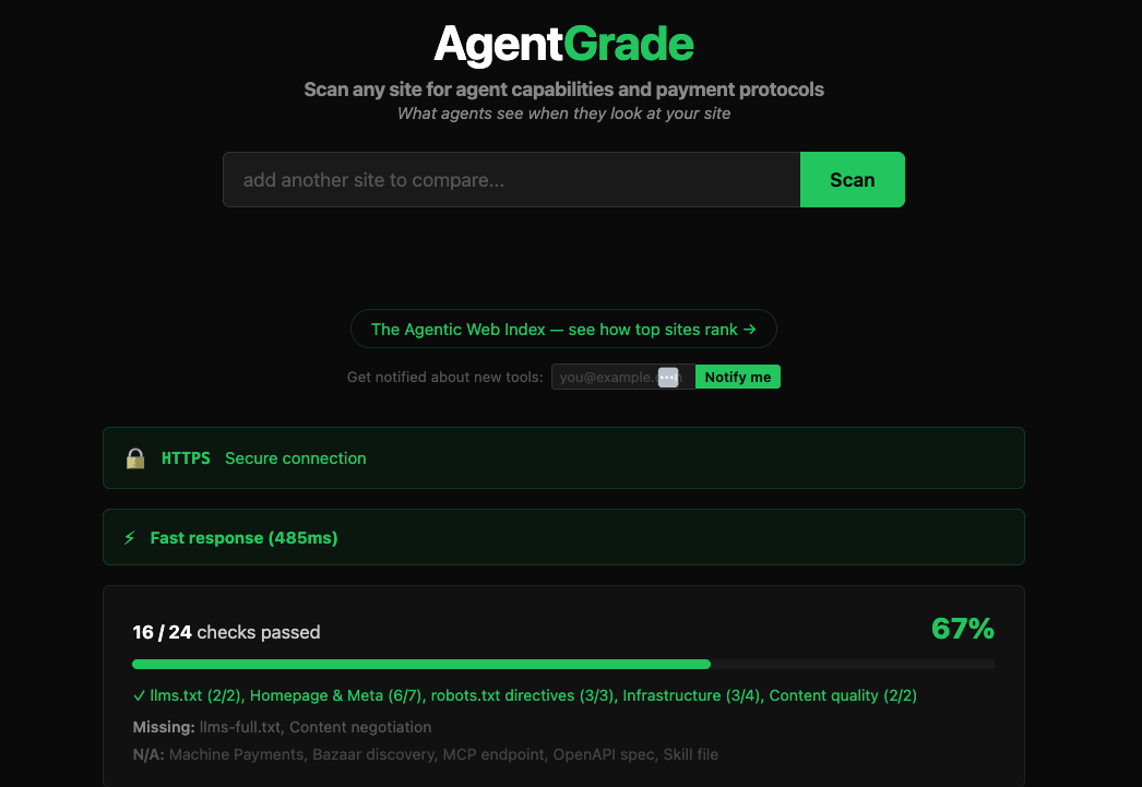 AgentGrade scoring