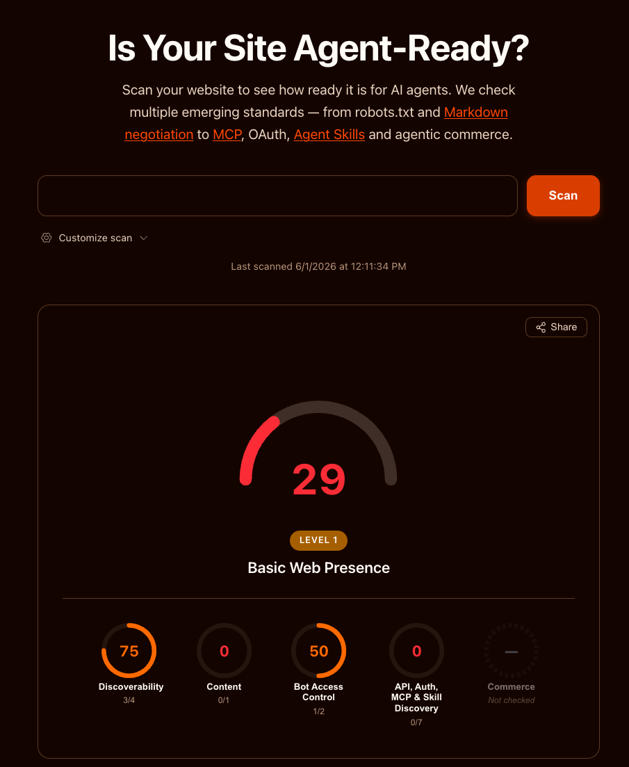 isitagentready scoring