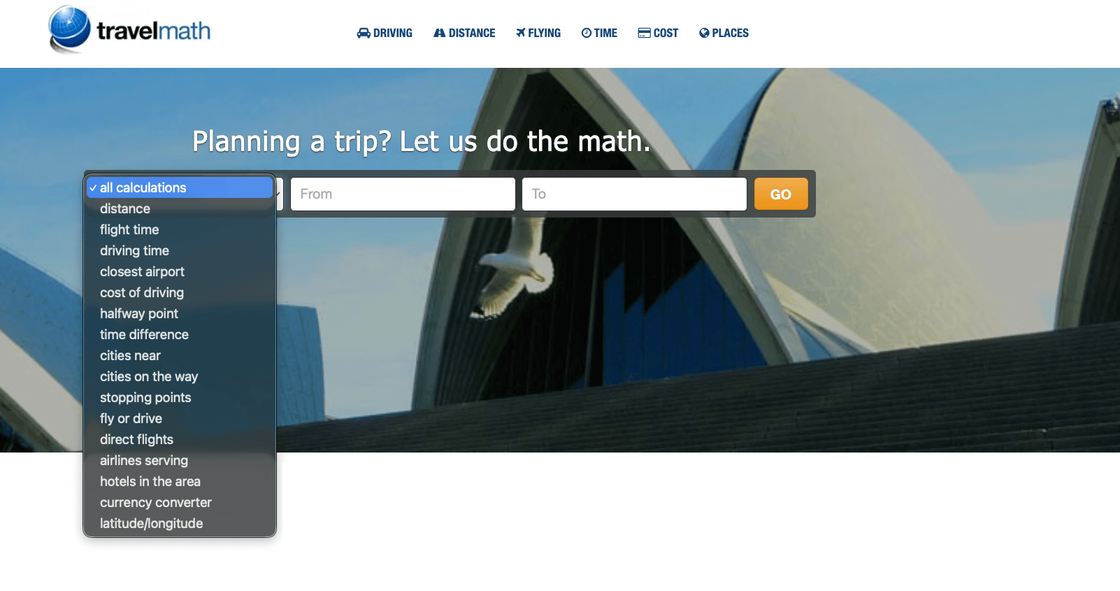 TravelMath's calculators