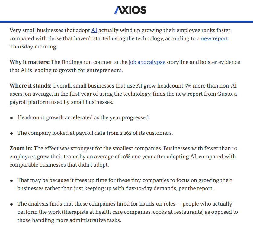 Example of Axios using TL;DR sections