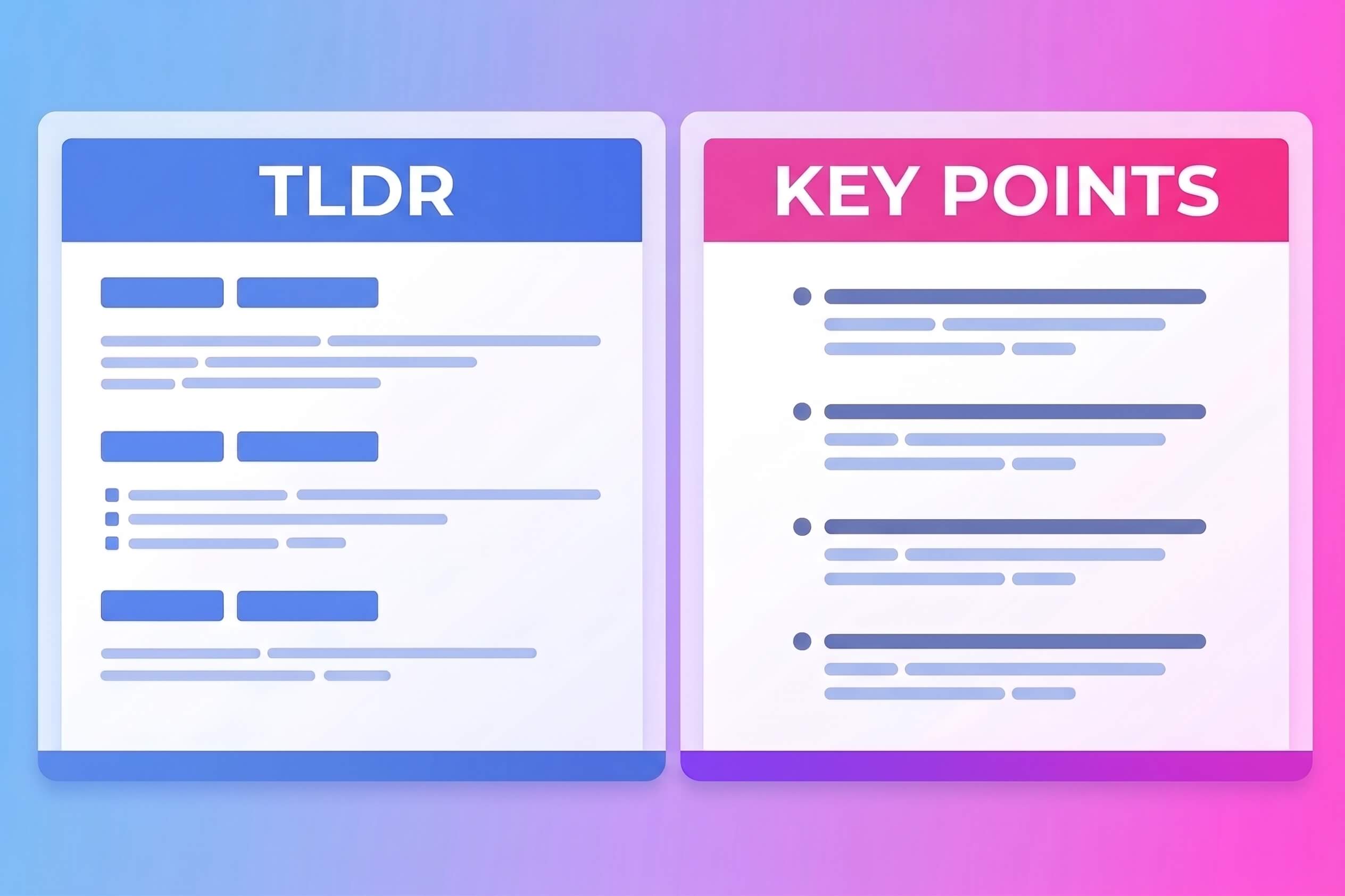 TL;DR vs key points